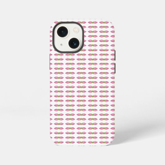 ピンクのチューリップ模様 iPhoneケース (裏面)