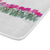 ピンクのチューリップ用木板切り盤 カッティングボード (角)