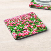 ピンクのチューリップ畑 コースター (左側)