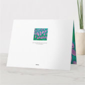 ピンクのチューリップ畑、春の花の花絵画 カード (裏面)