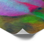 ピンクのチューリップ花印象派絵画の ポスター (角)