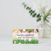 ピンクのチューリップ花 | 写真家 | アーティスト 名刺 (スタンド正面)