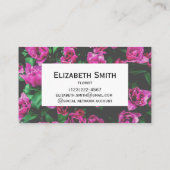 ピンクのチューリップ花 名刺 (裏面)