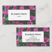 ピンクのチューリップ花 名刺 (正面/裏面)