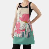 ピンクのチューリップ芸術的モダンカラーブロック エプロン (インサイチュ)