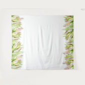 ピンクのチューリップ | ウェディングフォトバックドロップ タペストリー (正面(横))