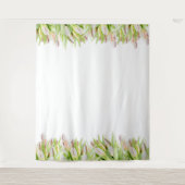 ピンクのチューリップ | ウェディングフォトバックドロップ タペストリー (正面)