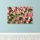 ピンクのチューリップ キャンバスプリント (インサイチュ (ウッドフロア))