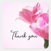 ピンクのチューリップ スクエアシール (正面)