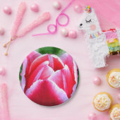 ピンクのチューリップ ペーパープレート (パーティー)