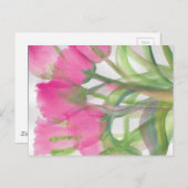 ピンクのチューリップ ポストカード (正面/裏面)