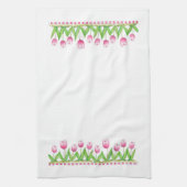 ピンクのチューリップ-台所タオル キッチンタオル (縦)