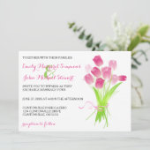 ピンクのチューリップ - 結婚式招待状 招待状 (スタンド正面)