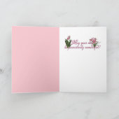 -ピンクのチューリップ- Bichon Friseありがとう サンキューカード (内部)