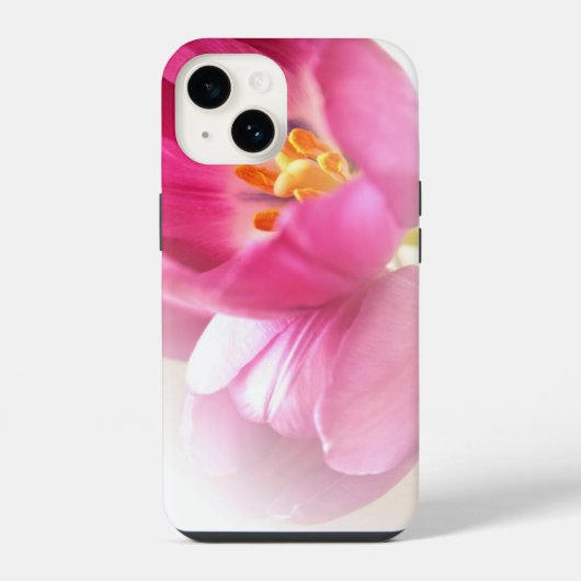 ピンクのチューリップ iPhoneケース (裏面)