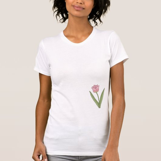 ピンクのチューリップ Tシャツ (正面)
