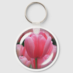 ピンクのチューリップKeychain キーホルダー