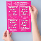 ピンクのチラシのビジネス製品またはサービス チラシ (手)