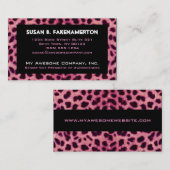 ピンクのチータのアニマルプリントの名刺 名刺 (正面/裏面)