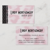 ピンクのチータのプリントのパーソナライズな名刺 名刺 (正面/裏面)