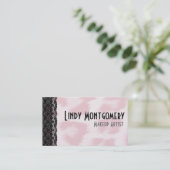 ピンクのチータのプリントのパーソナライズな名刺 名刺 (スタンド正面)