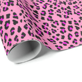 ピンクのチータのプリントの包装紙 ラッピングペーパー (ロールコーナー)