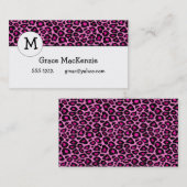 ピンクのチータまたはヒョウの名刺(#BUS 015) 名刺 (正面/裏面)
