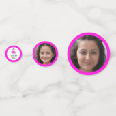 ピンクのツチュドレス9th誕生日カスタム写真 コンフェッティ (正面)