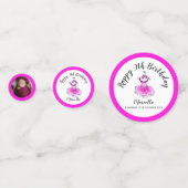 ピンクのツチュドレス9th誕生日カスタム写真 コンフェッティ (裏面)