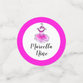 ピンクのツチュドレス9th誕生日カスタム写真 コンフェッティ (スモール正面)