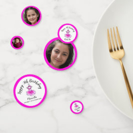 ピンクのツチュドレス9th誕生日カスタム写真 コンフェッティ