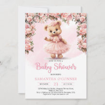 ピンクのツチュバレリーナ女の子テディベア赤面バラ