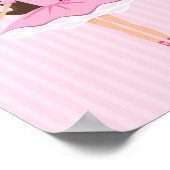 ピンクのツツの可愛い小さなバレリーナ漫画の少女 ポスター (角)