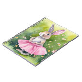 ピンクのツツの水色のバニー ノートブック (左側)