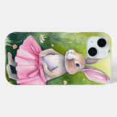 ピンクのツツの水色のバニー Case-Mate iPhoneケース (裏面 (横))