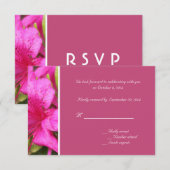 ピンクのツツジの花がウェディングに返事をした 招待状 (正面/裏面)