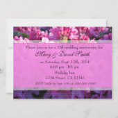 ピンクのツツジの花が咲く結婚記念日 招待状 (裏面)