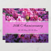 ピンクのツツジの花が咲く結婚記念日 招待状 (正面/裏面)