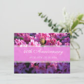ピンクのツツジの花が咲く結婚記念日 招待状 (スタンド正面)