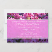 ピンクのツツジの花が咲く結婚記念日 招待状 (裏面)