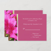 ピンクのツツジの花が結婚式に返信、ウェディングカード、大きな式典。花の写真アート。 招待状 (正面/裏面)