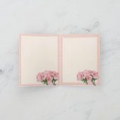 ピンクのツツジの花とフレームの結婚式のお礼 サンキューカード (内部)