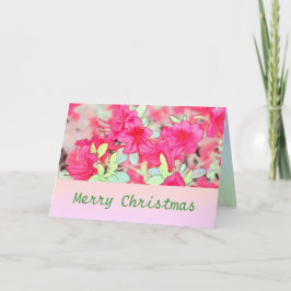 ピンクのツツジの花のクリスマス シーズンカード