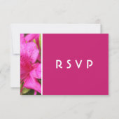 ピンクのツツジの花の結婚式の出欠確認カード 招待状 (裏面)