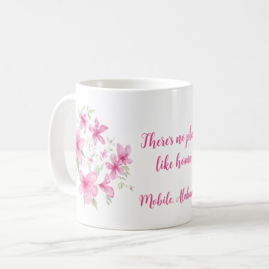 ピンクのツツジの花 コーヒーマグカップ (正面左)