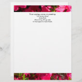 ピンクのツツジ カスタムレターセット 住所付き レターヘッド (正面/裏面)