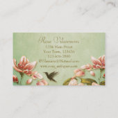 ピンクのツツジ ヴィンテージ グリーンミスト レトロ 名刺 (裏面)