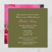 ピンクのツツツジの花のブライダルシャワーの招待 招待状 (正面/裏面)