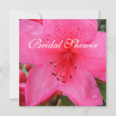 ピンクのツツツジの花のブライダルシャワーの招待 招待状 (裏面)