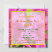 ピンクのツツツジの花クリスマスパーティー 招待状 (裏面)